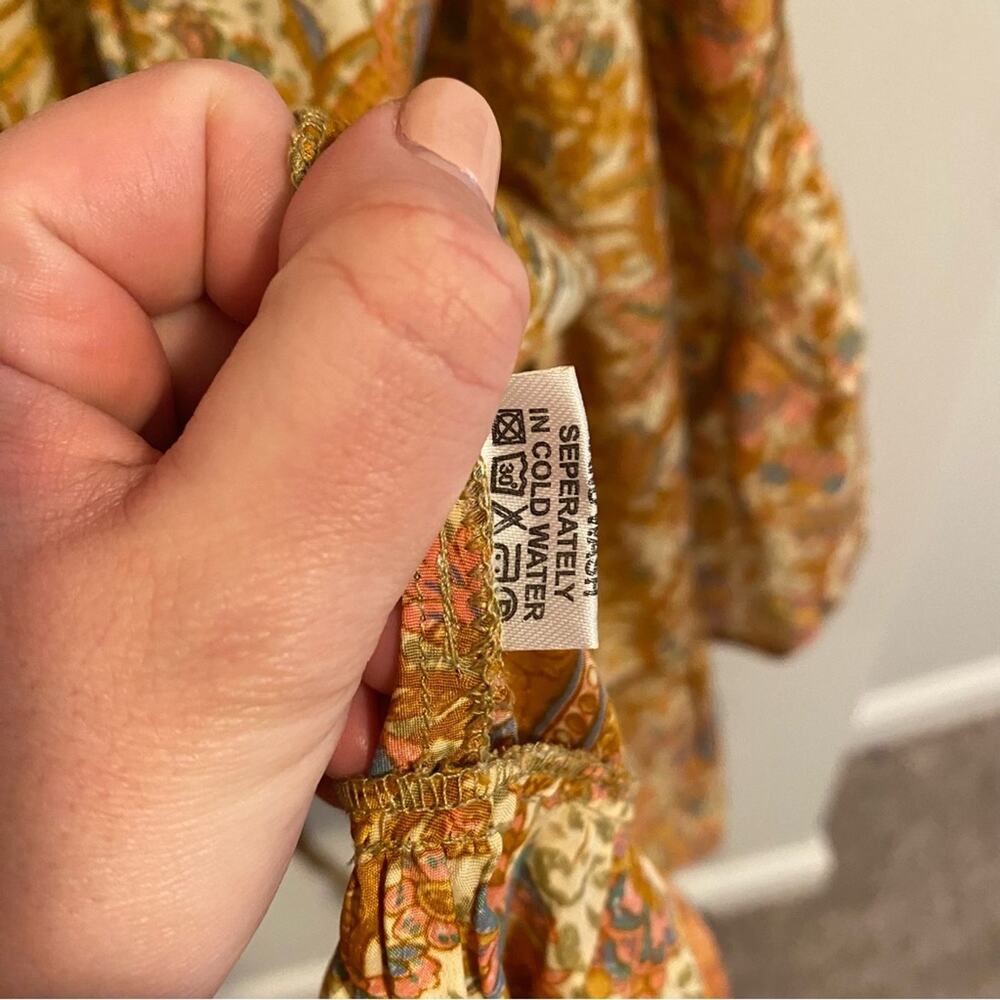 Perry Walker Collective Orange Floral Silk Blend Wrap Mini Dress Medium - Picture 13 of 14